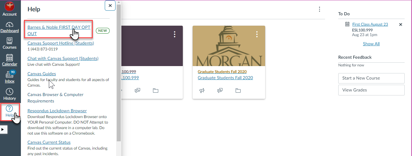 Canvas LMS screenshot