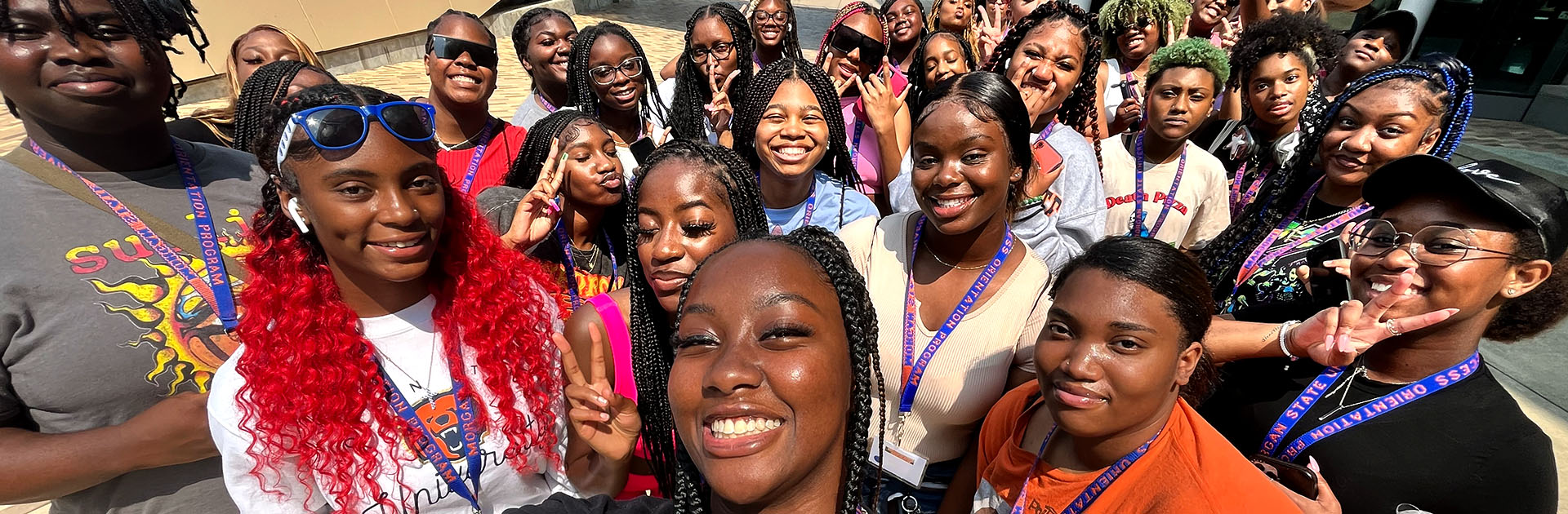 group of smiling students