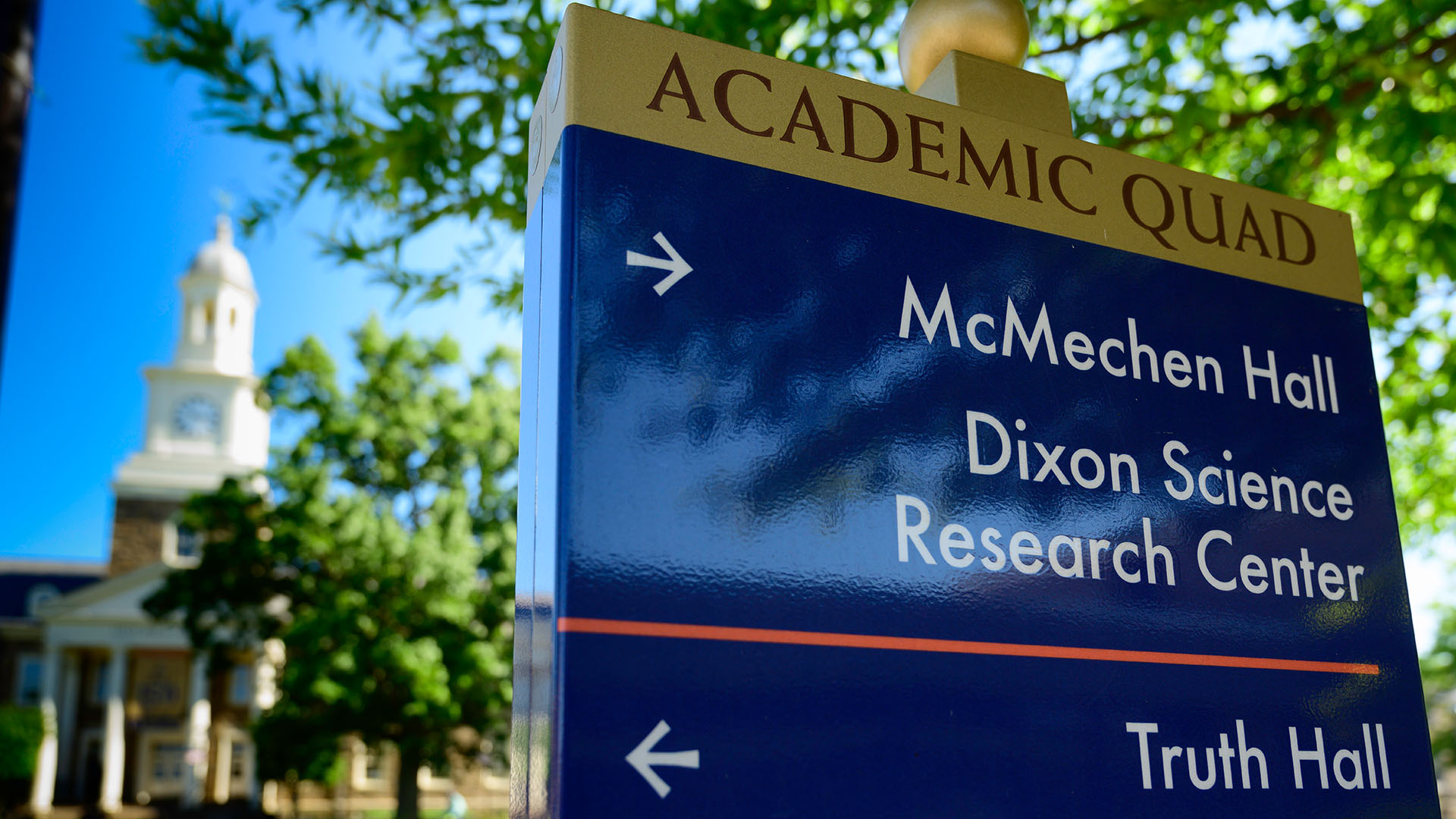 holmes hall building on the academic quad