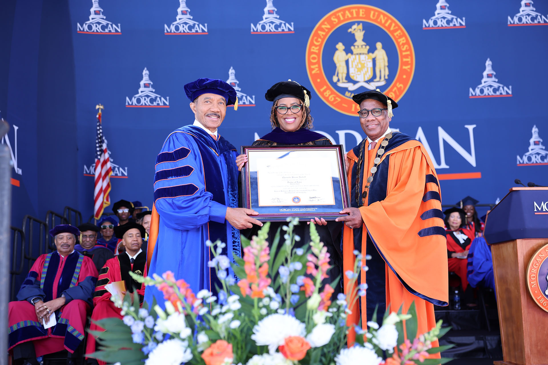 Thasunda Brown Duckett, president and chief executive officer of the Fortune 100 financial services company TIAA, was awarded a Doctor of Laws at Morgan's 148th Spring Commencement Exercises.
