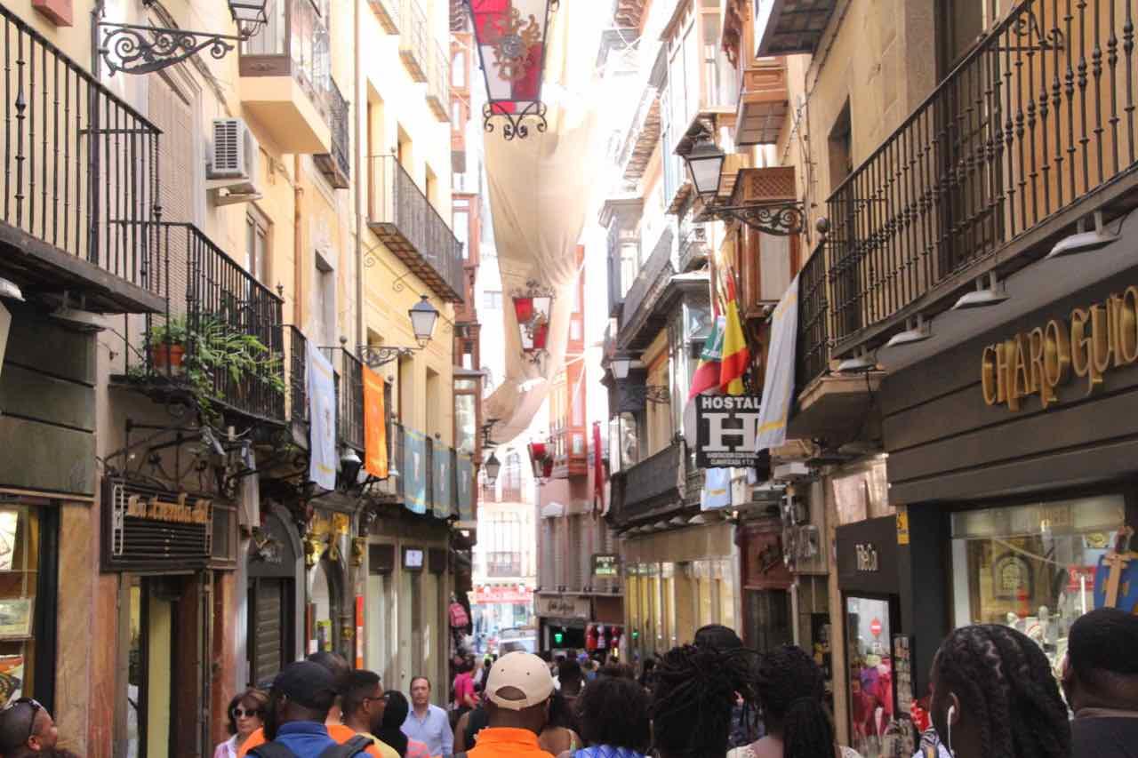 walking down the streets in spain