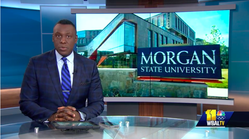 local news reporter at news desk