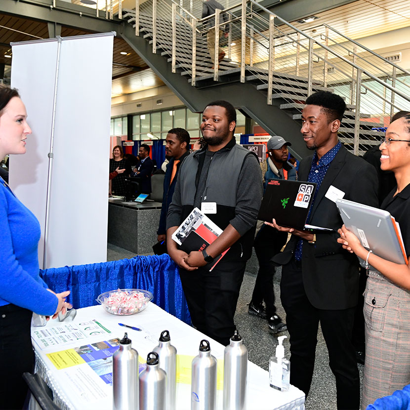 morgan students at a career fair